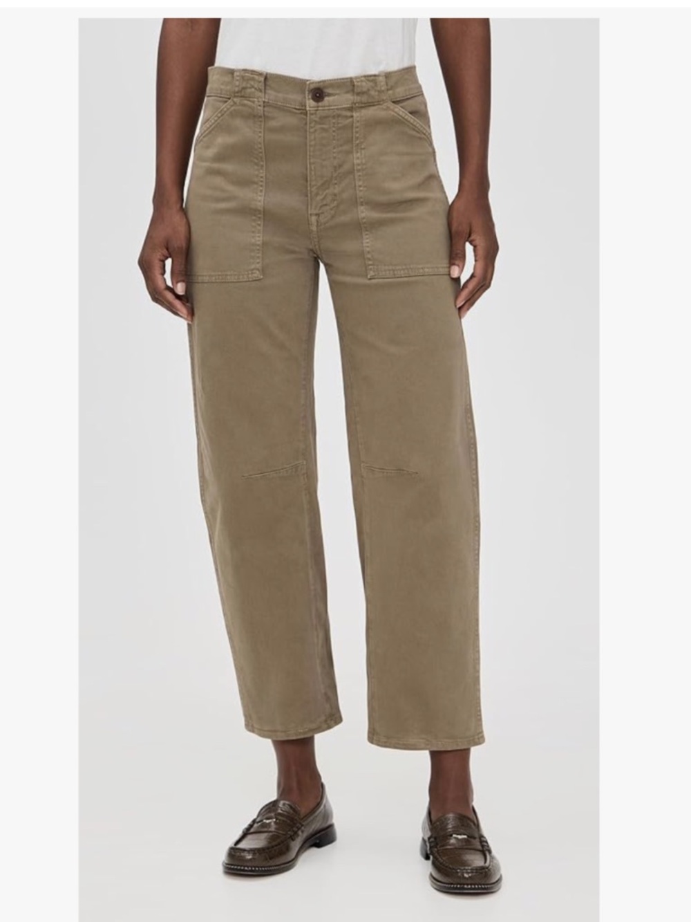 Madewell Darted Utility Barrel Pants in Olive